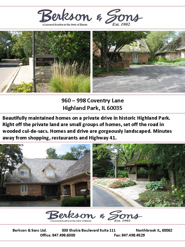 Berkson & Sons - 960-998 Coventry Lane, Highland Park, IL 60035